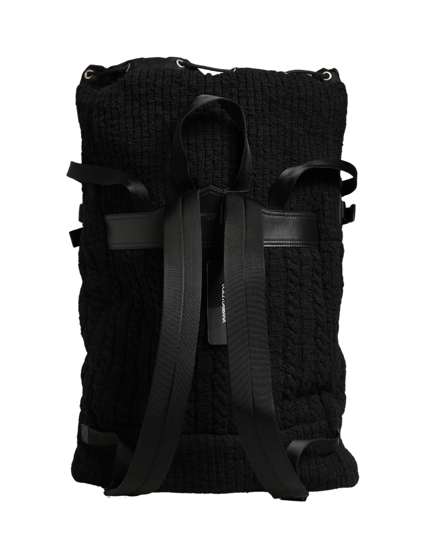 Backpack by Dolce & Gabbana for men in leather virgin wool & nylon black presents a stately Leather Virgin Wool Nylon Backpack design, showcasing a secure zipper with ample and versatile backpack-strap for a stately finish.