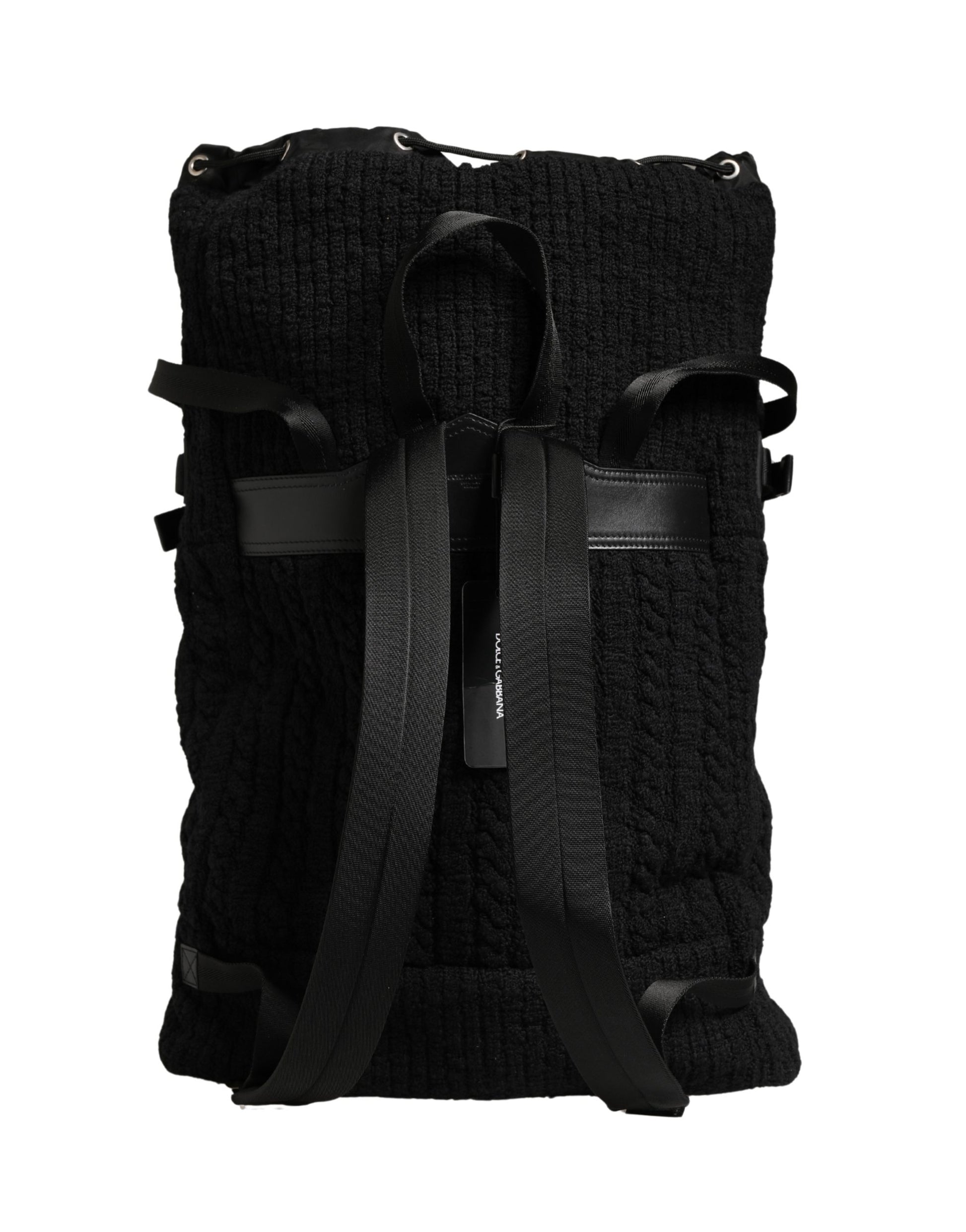 Backpack by Dolce & Gabbana for men in leather virgin wool & nylon black presents a stately Leather Virgin Wool Nylon Backpack design, showcasing a secure zipper with ample and versatile backpack-strap for a stately finish.