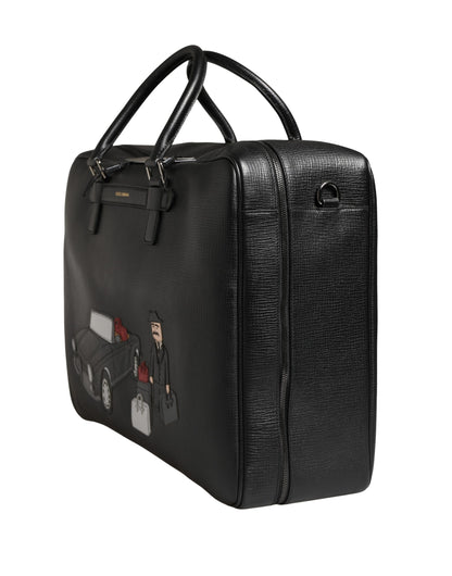 Weekender Convertible Handbag by Dolce & Gabbana for unisex in calf leather black features a exquisite silhouette with a secure zipper, ample laptop-compartment, and versatile for a exquisite look.