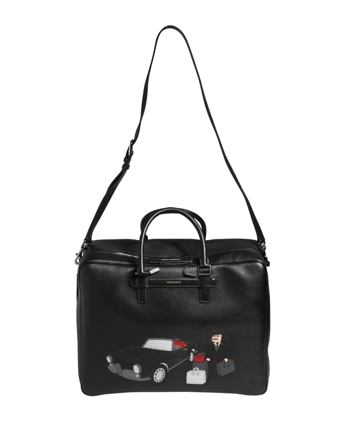 Weekender Convertible Handbag by Dolce & Gabbana for unisex in calf leather black features an exquisite silhouette, showcasing a secure zipper, ample laptop-compartment, and versatile for exquisite style.