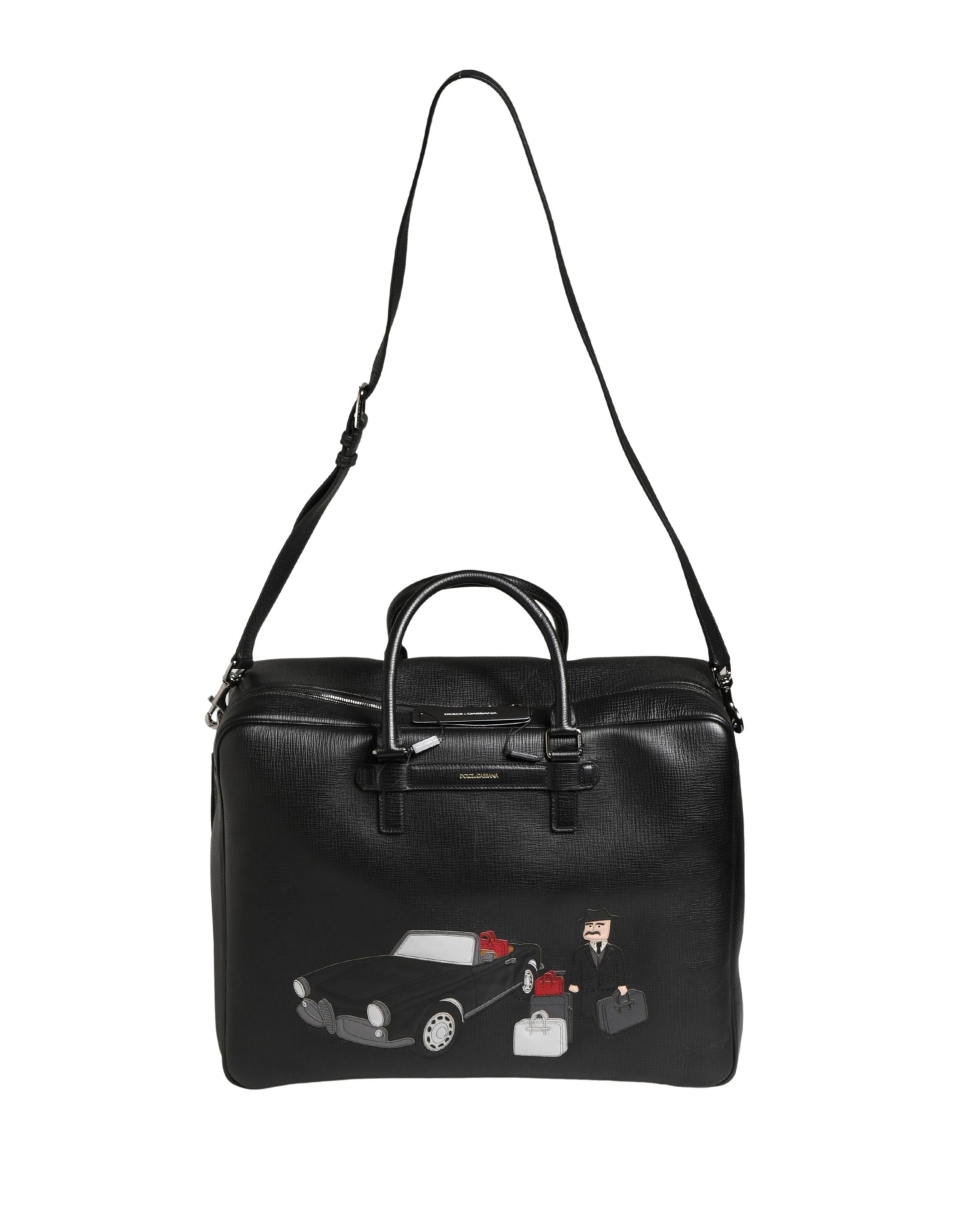 Weekender Convertible Handbag by Dolce & Gabbana for unisex in calf leather black features an exquisite silhouette, showcasing a secure zipper, ample laptop-compartment, and versatile for exquisite style.