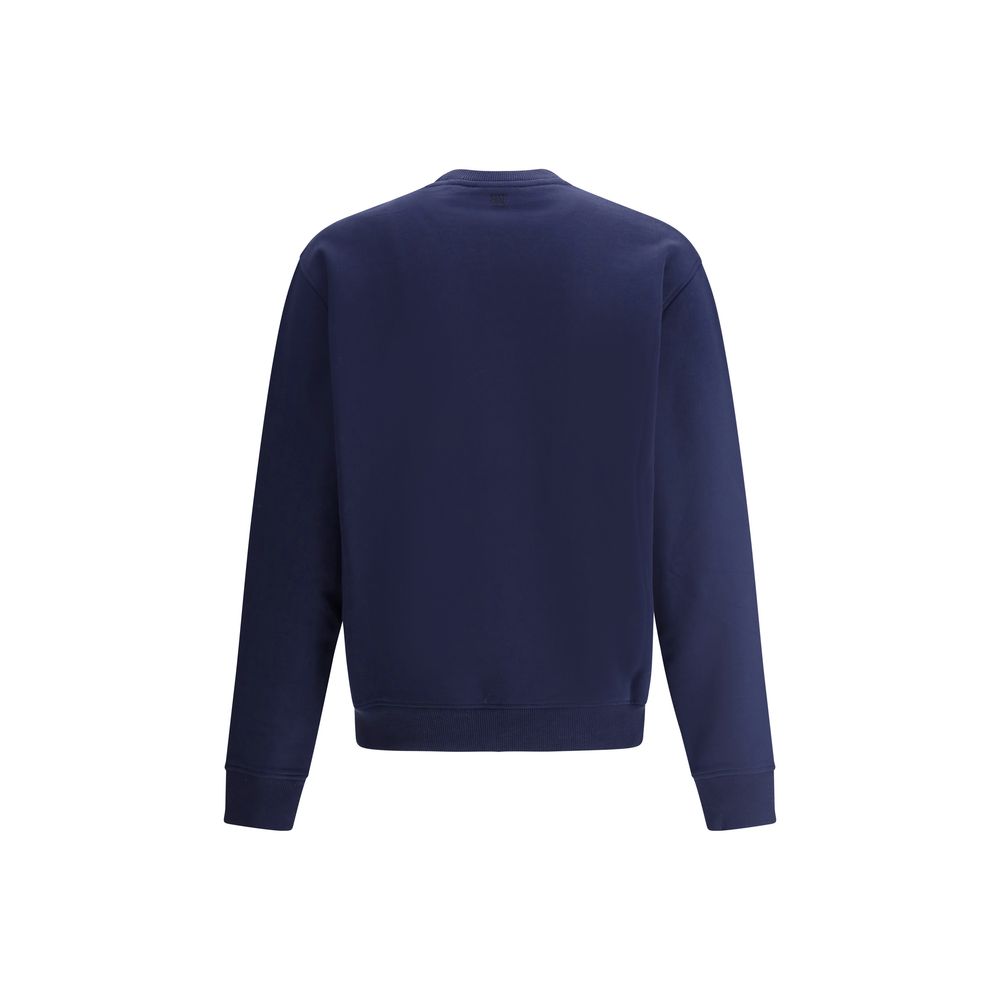 Sweatshirt by Ami Paris for men in cotton blue features an magnificent silhouette, showcasing a sophisticated crew neckline and detail for a truly magnificent finish.