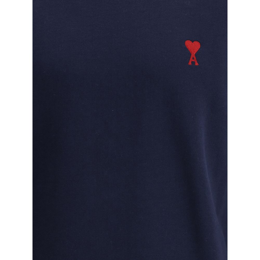 Sweatshirt by Ami Paris for men in cotton blue features an exquisite silhouette, showcasing and details for a exquisite look.