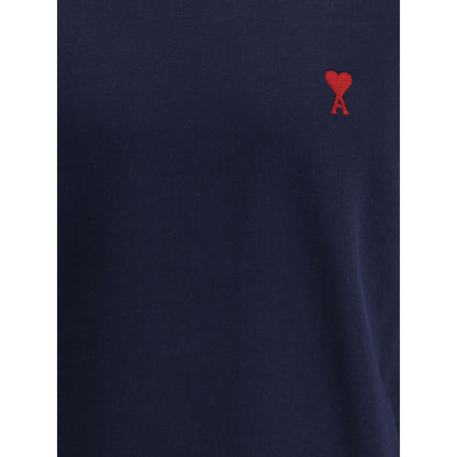 Sweatshirt by Ami Paris for men in cotton blue features an exquisite silhouette, showcasing and details for a exquisite look.