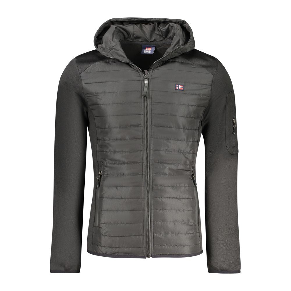 Hooded Vest by Norway 1963 for men in polyester black & signature features a enviable silhouette, elegantly detailed with a enviable hooded neckline and functional pockets, hooded & windproof for a enviable finish.