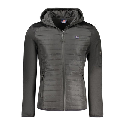 Hooded Vest by Norway 1963 for men in polyester black & signature features a enviable silhouette, elegantly detailed with a enviable hooded neckline and functional pockets, hooded & windproof for a enviable finish.