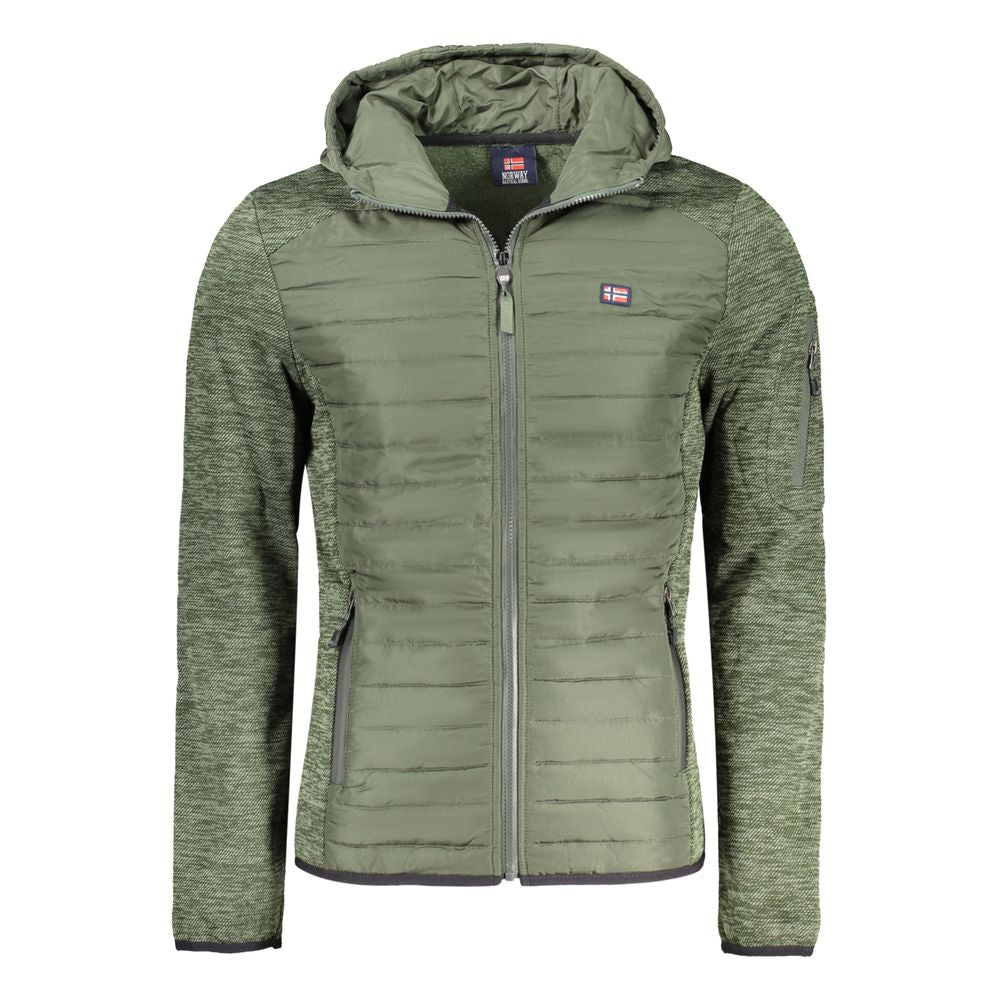 Hooded Windbreaker Jacket by Norway 1963 for men in polyester green features an enduring silhouette, showcasing technical pockets, hooded & windproof and a sophisticated hooded neckline for a truly enduring aesthetic.