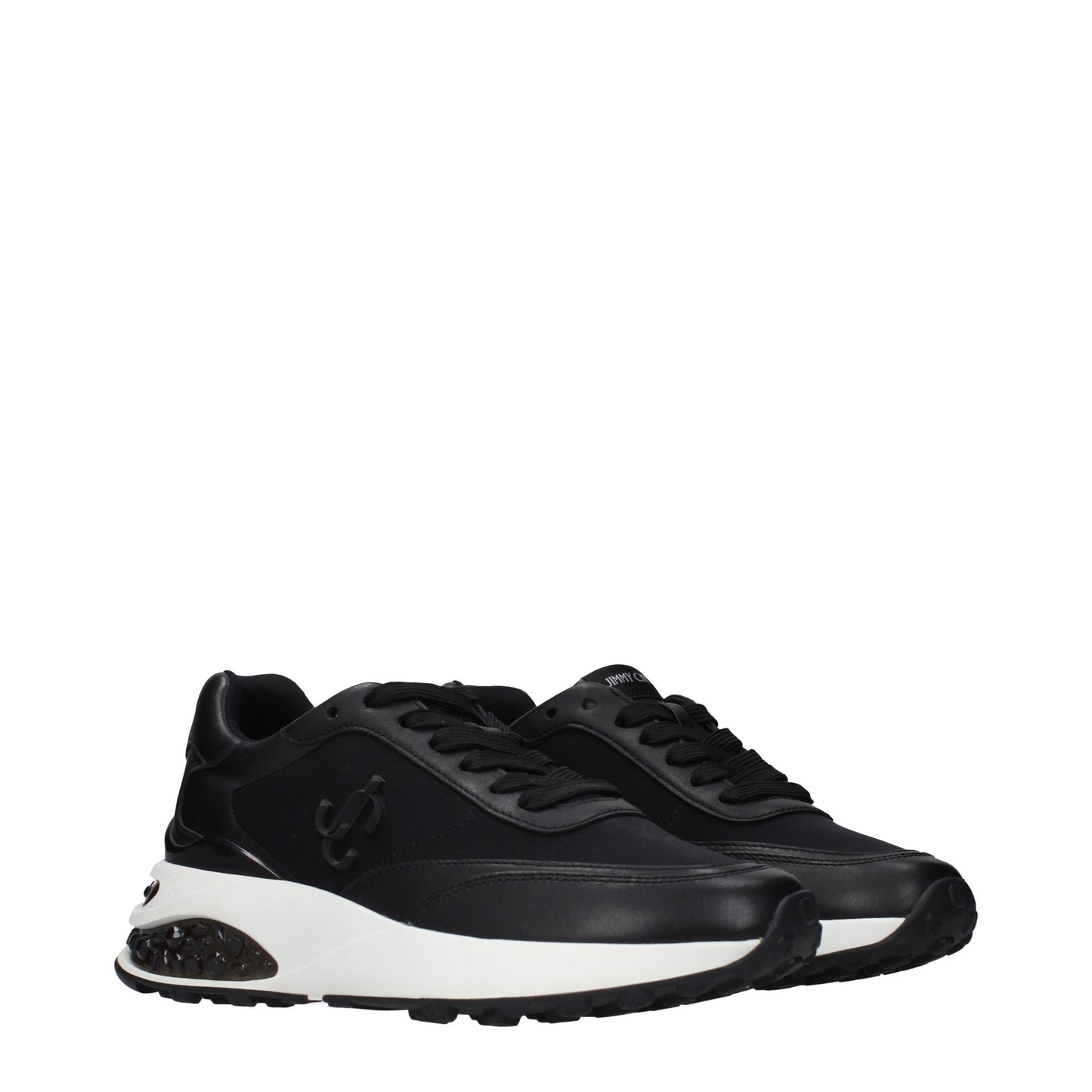 Athletic Sneakers by Jimmy Choo for women in fabric black features an exquisite silhouette, showcasing the premium athletic style of the Women's Athletic Fabric Sneakers with an exquisite finish.