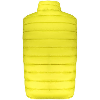 Vest by Norway 1963 for men in polyamide blue & yellow showcases a dynamic silhouette, perfectly balancing pockets with a dynamic for a sophisticated, high-fashion look.