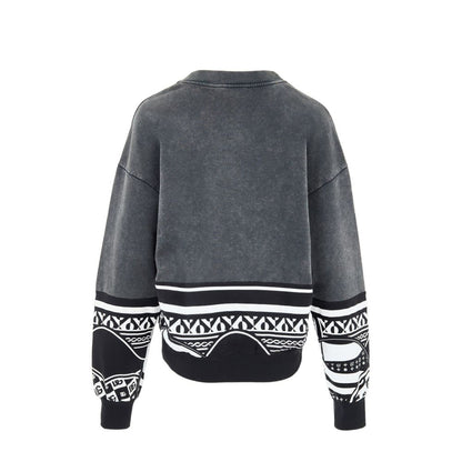 Sweatshirt by Dolce & Gabbana for men in cotton black & print showcases a slouchy chic silhouette, artfully detailed with a slouchy chic crew neckline and for a slouchy chic finish.