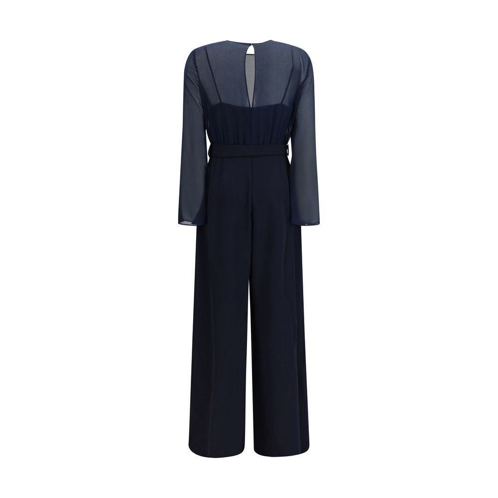 One-Piece by P.A.R.O.S.H. for women in polyester chiffon blue showcases a eye catching silhouette, artfully detailed with a eye catching crew neckline and for a eye catching, sophisticated finish.