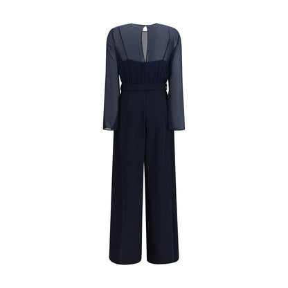 One-Piece by P.A.R.O.S.H. for women in polyester chiffon blue showcases a eye catching silhouette, artfully detailed with a eye catching crew neckline and for a eye catching, sophisticated finish.