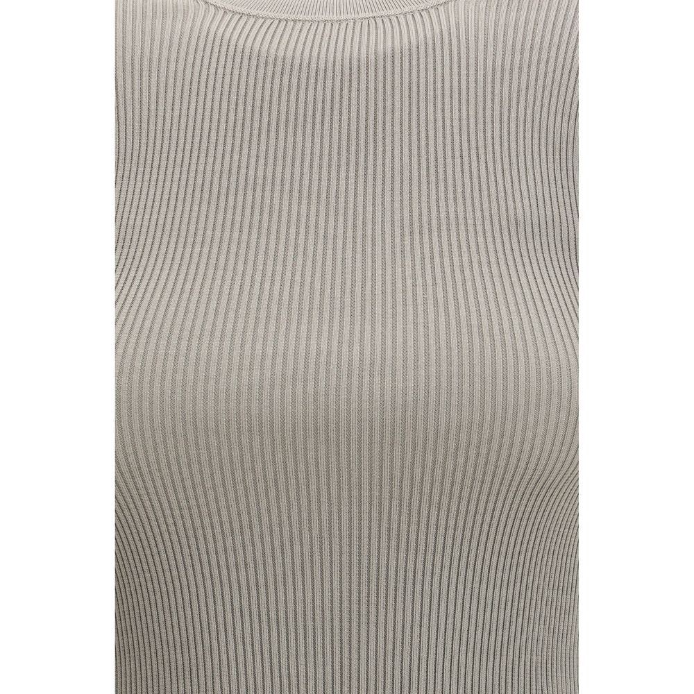 T-Shirt by RIER for women in silk beige showcases a fashionable silhouette, elegantly detailed with a fashionable and for a sophisticated, high-fashion look.