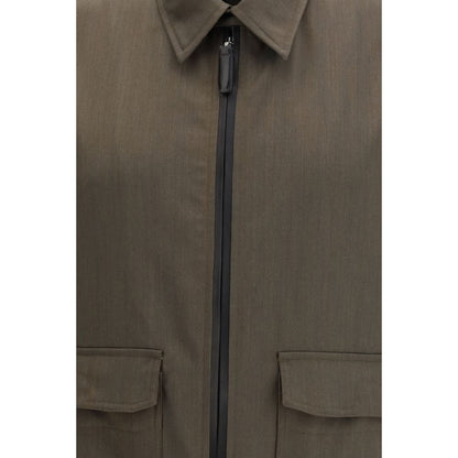 Overcoat by Brioni for men in wool bicolour features a cosy chic silhouette, artfully detailed with a sophisticated and premium pockets for a cosy chic finish.
