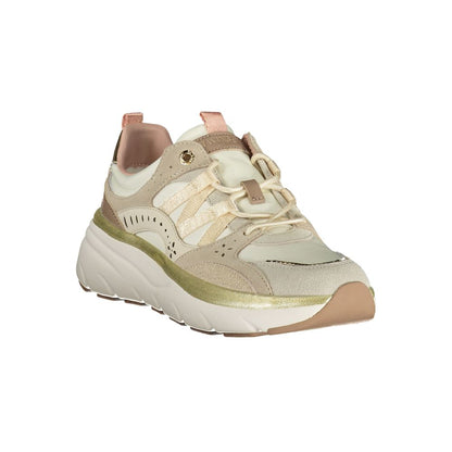 Sneakers by Twinset for women in polyester polyurethane leather beige presents a sumptuous silhouette as Women's Chunky Polyester Polyurethane Leather Sneakers, expertly defined by a sumptuous chunky style for a sumptuous, high-fashion look.