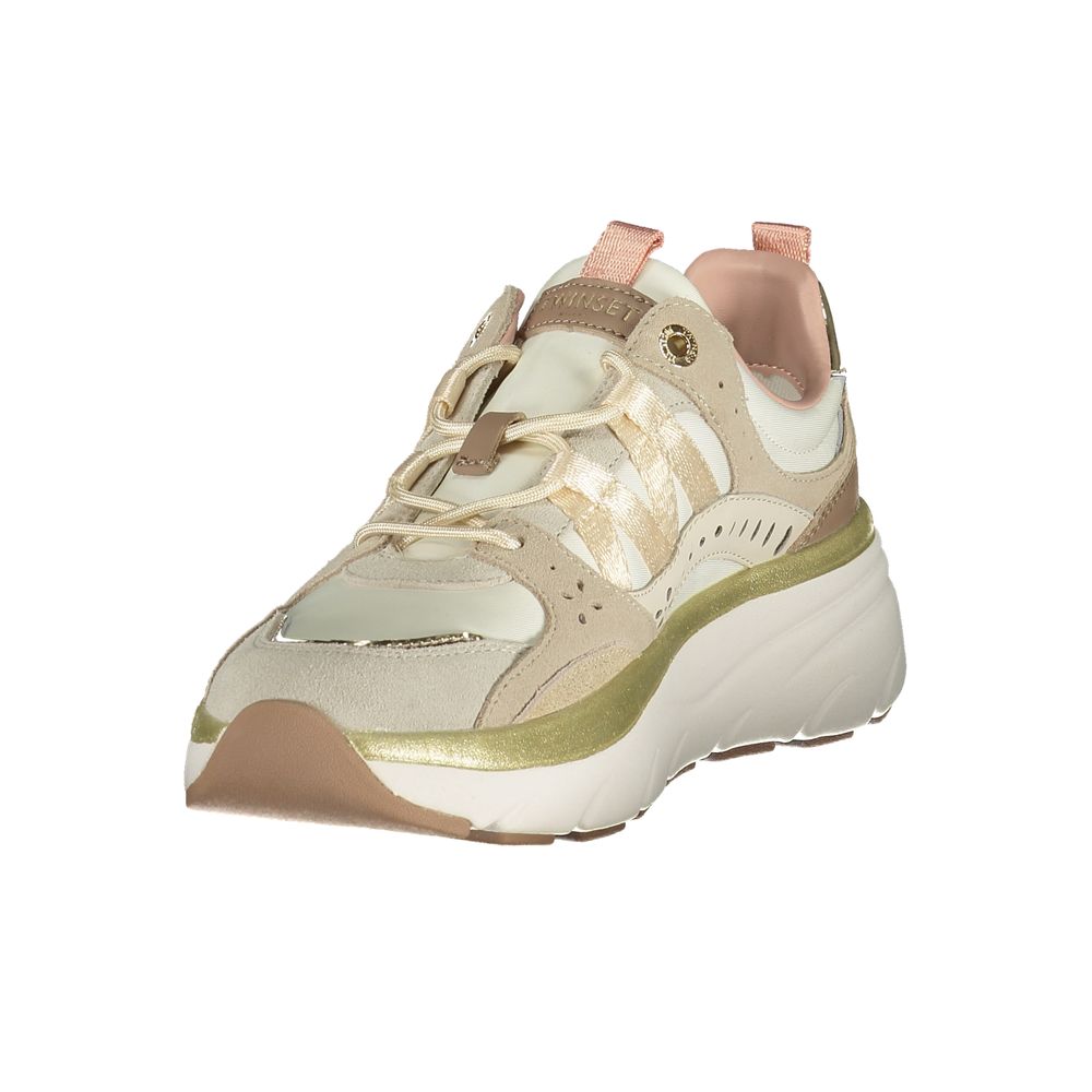 Sneakers by Twinset for women in polyester polyurethane leather beige features an sumptuous design from the Women's Chunky Polyester Polyurethane Leather Sneakers collection, highlighting a sumptuous chunky style for a premium, high-fashion look.