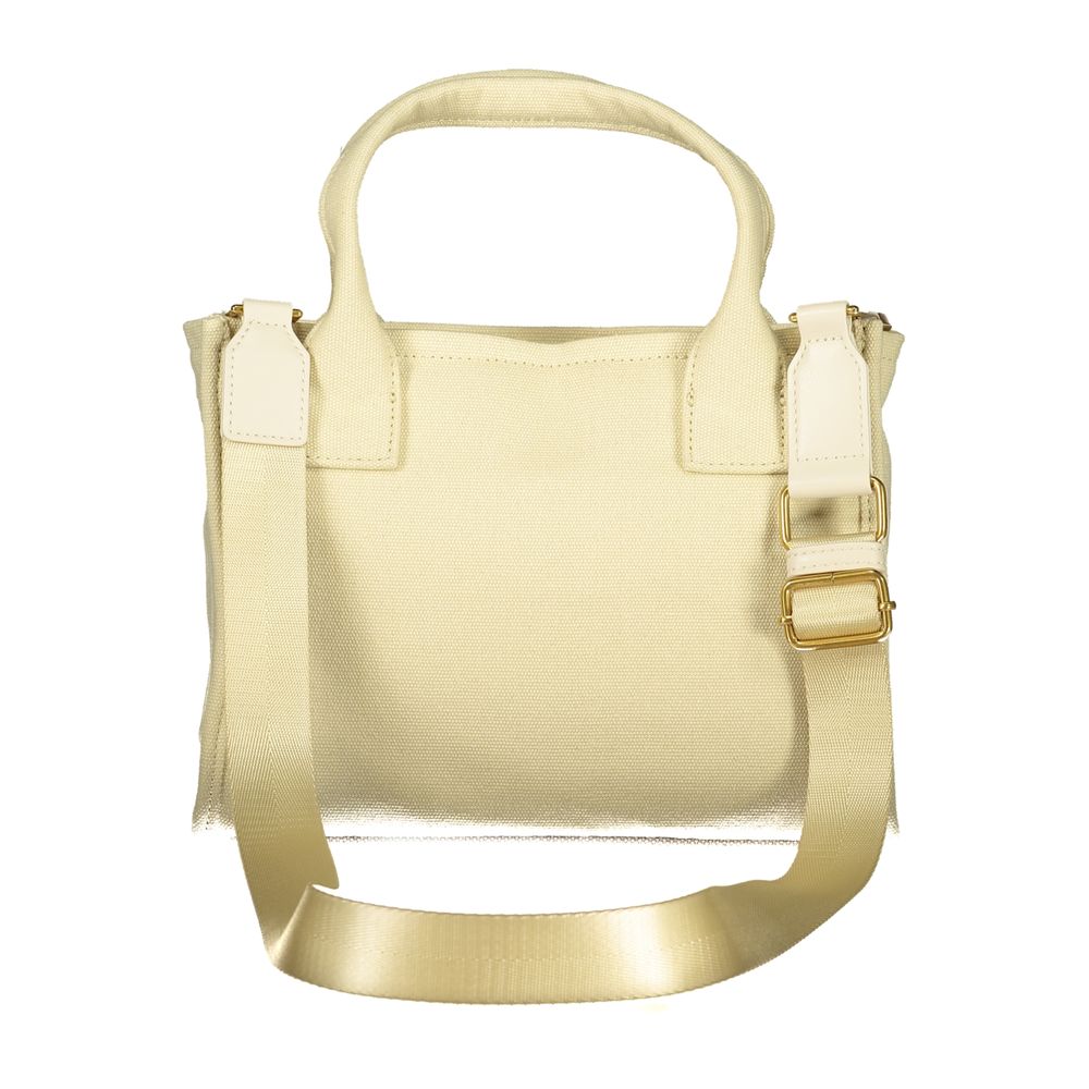 This Tote Handbag by Twinset for women in cotton and beige presents a sculptural silhouette featuring a secure zipper, ample external-pockets & internal-pockets, and versatile shoulder-strap, handle & adjustable-strap for a sculptural finish.
