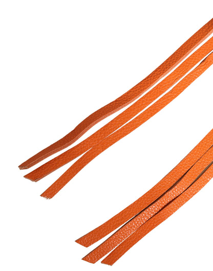 Scervino Street Orange Leather Chain Waist Metal Buckle Belt