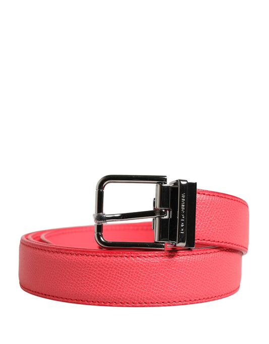 Dolce & Gabbana Calf Leather Belt - Pink Silver