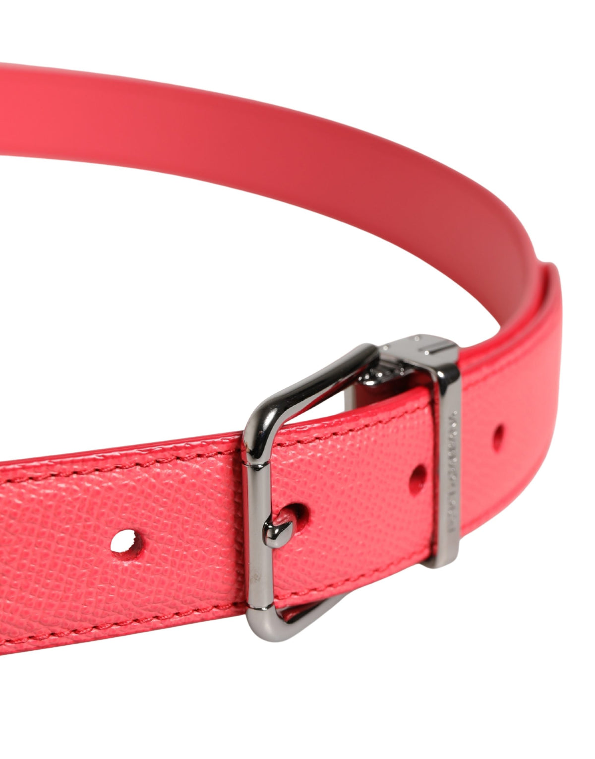 Dolce & Gabbana Calf Leather Belt - Pink Silver