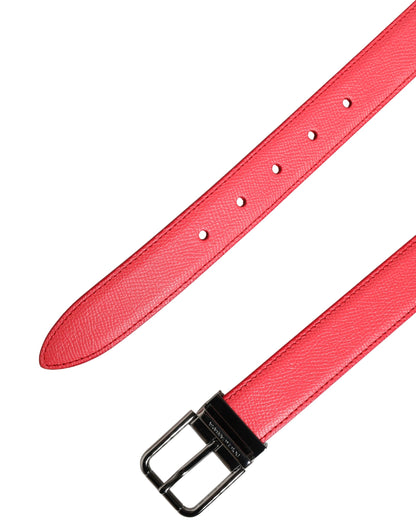 Dolce & Gabbana Calf Leather Belt - Pink Silver