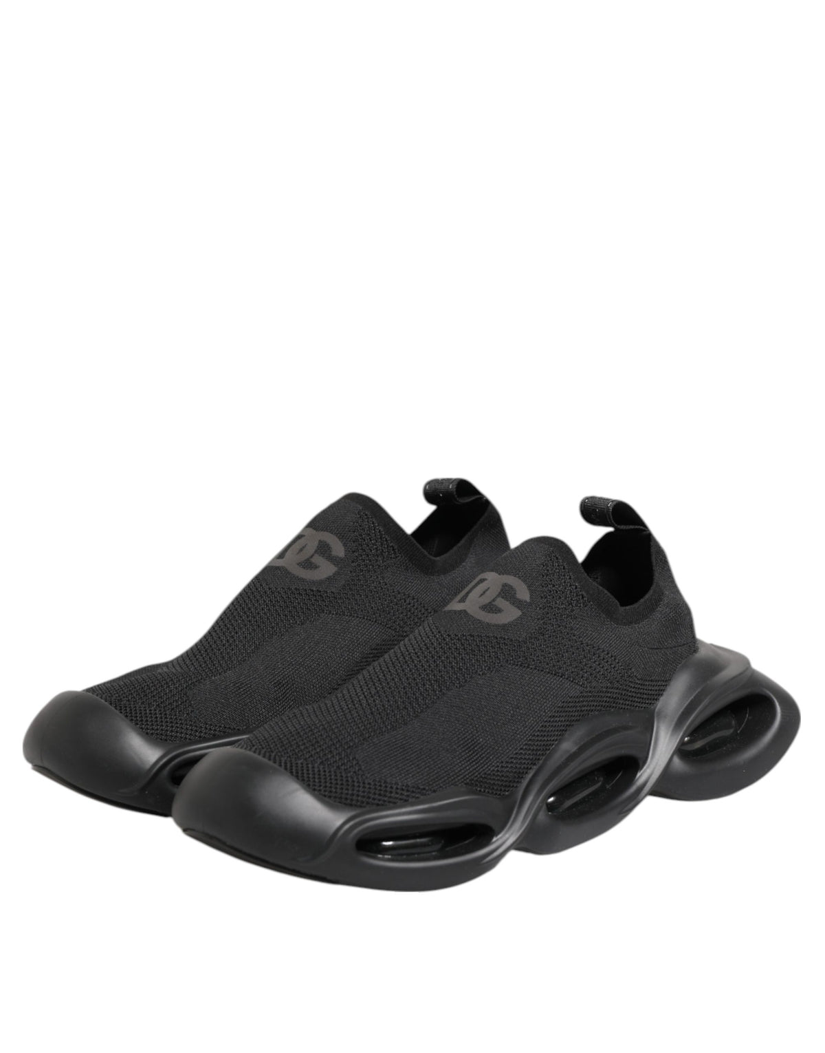 Dolce & Gabbana Men's Low Top Slip On Polyester Rubber & Viscose Sneakers - Black