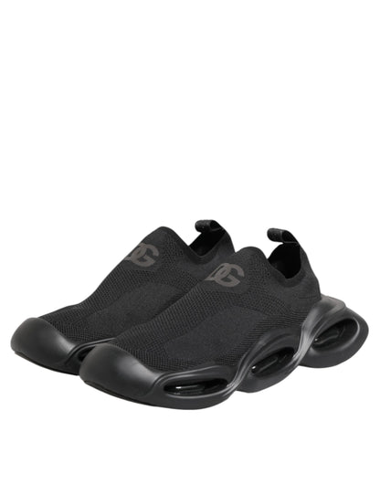 Dolce & Gabbana Men's Low Top Slip On Polyester Rubber & Viscose Sneakers - Black