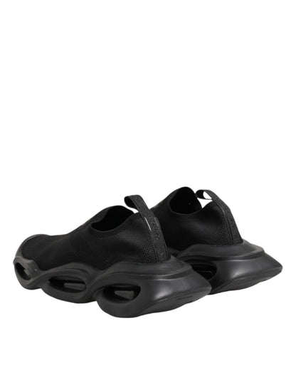 Dolce & Gabbana Men's Low Top Slip On Polyester Rubber & Viscose Sneakers - Black