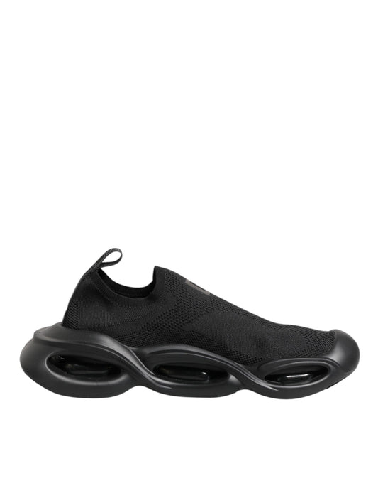 Dolce & Gabbana Men's Low Top Slip On Polyester Rubber & Viscose Sneakers - Black