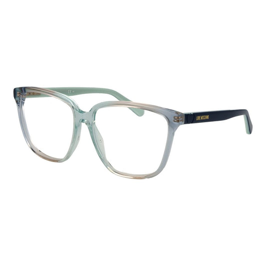 Eyeglasses Frames by Love Moschino for women in plastic blue features an refined silhouette, showcasing the refined blue coloured frame and sophisticated full-frame frame design.