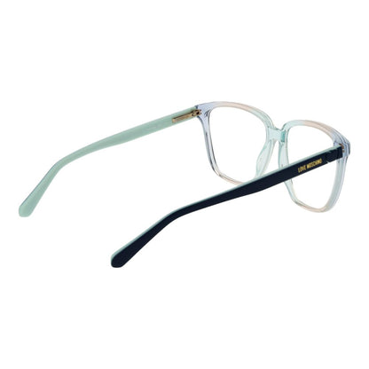 Eyeglasses Frames by Love Moschino for women in plastic blue features an refined silhouette, showcasing a sophisticated blue coloured frame and refined full-frame frame design for a refined look.