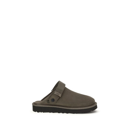UGG Men's Bos Taurus Nubuck Calf Leather Flat Mule Mules Strap Shoes - Brown