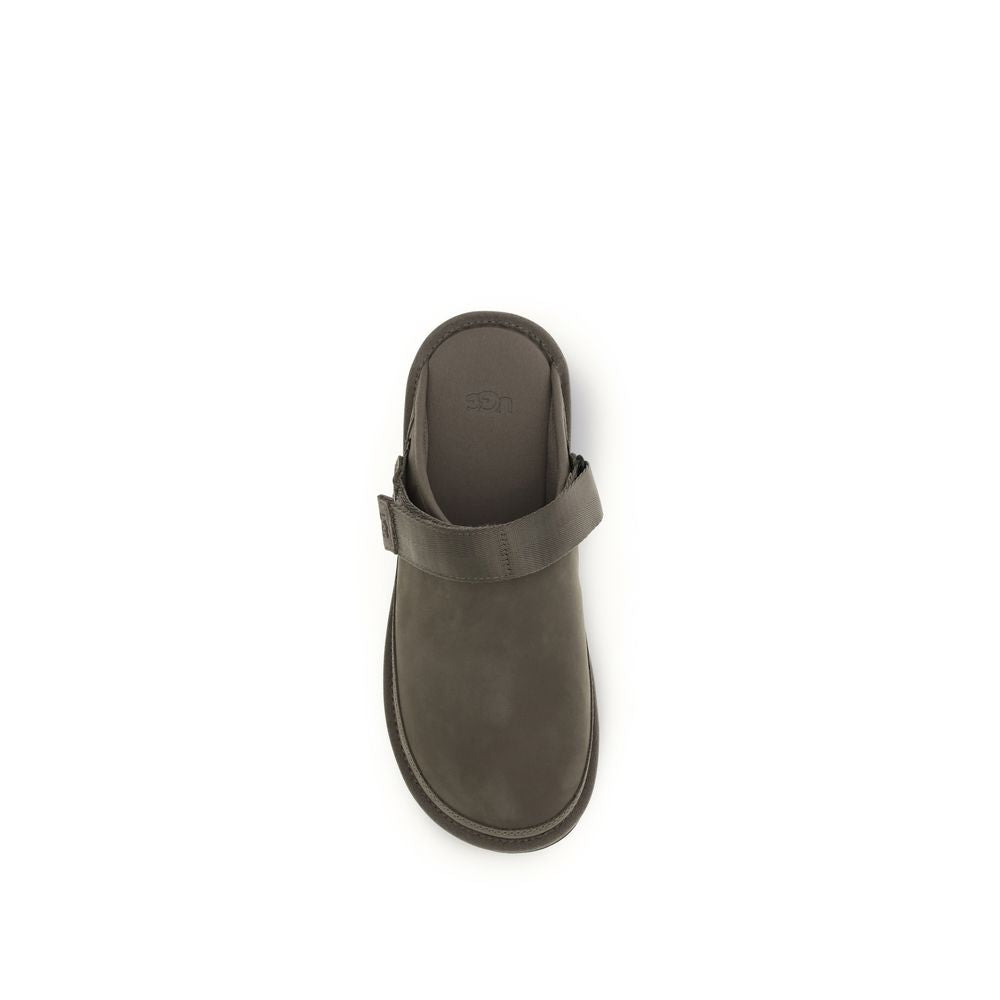 UGG Men's Bos Taurus Nubuck Calf Leather Flat Mule Mules Strap Shoes - Brown