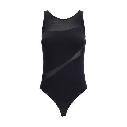 Bodysuit by Wolford for women in stretch polyamide cotton black & patterned features an exquisite silhouette with a refined round neckline and exquisite sleeveless detailing.