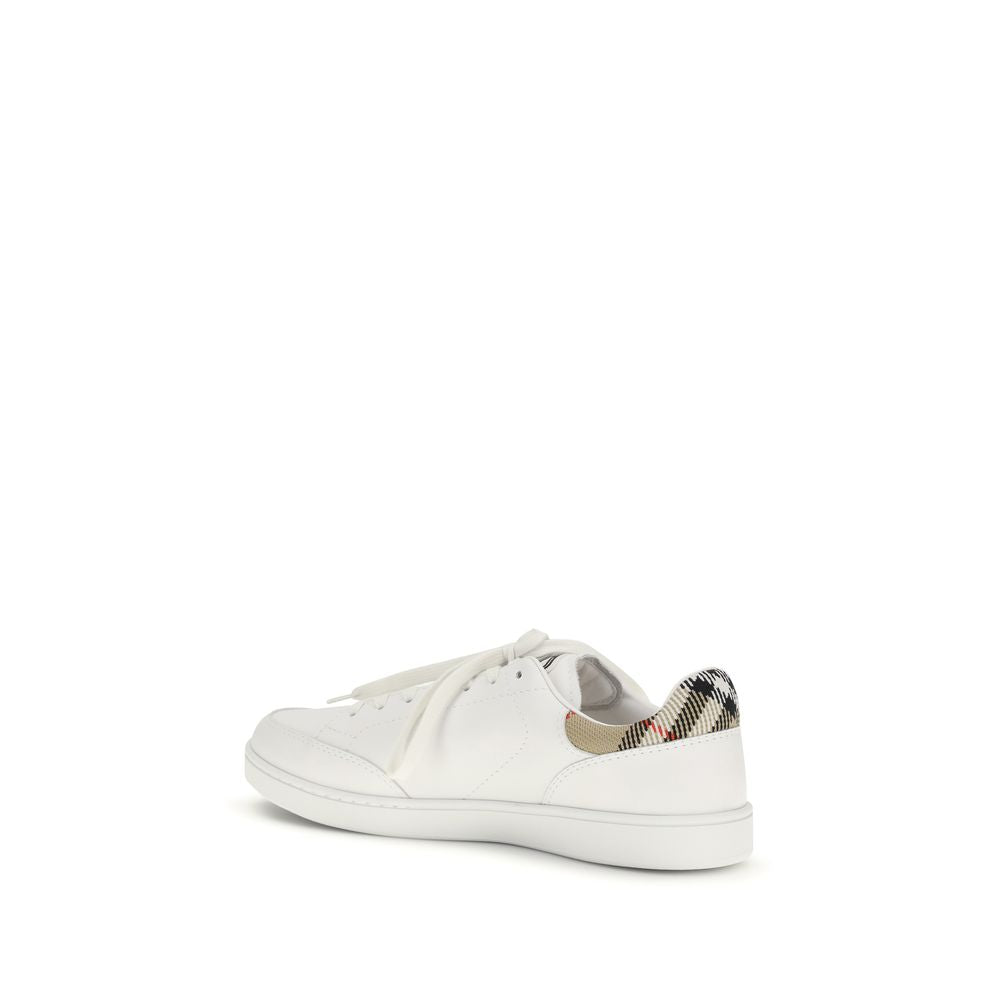 Sneakers by Burberry for men in bos taurus calf suede leather white features an fashionable silhouette, showcasing the premium Men's Low Top Bos Taurus Calf Suede Leather Sneakers in a fashionable low-top style that offers a fashionable finish for refined style.