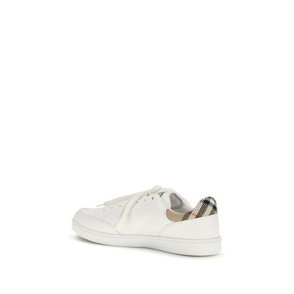 Sneakers by Burberry for men in bos taurus calf suede leather white features an fashionable silhouette, showcasing the premium Men's Low Top Bos Taurus Calf Suede Leather Sneakers in a fashionable low-top style that offers a fashionable finish for refined style.