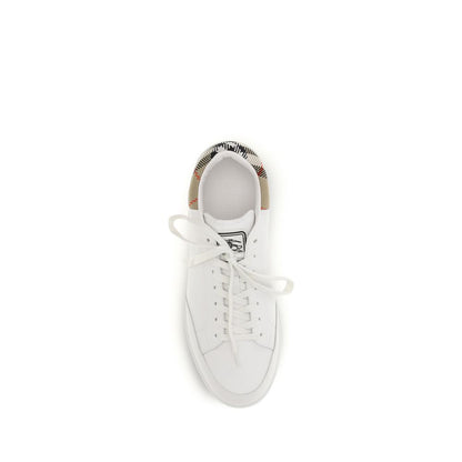 Sneakers by Burberry for men in bos taurus calf suede leather white features a chic design, perfectly showcasing the chic low-top style of this Men's Low Top Bos Taurus Calf Suede Leather Sneakers.