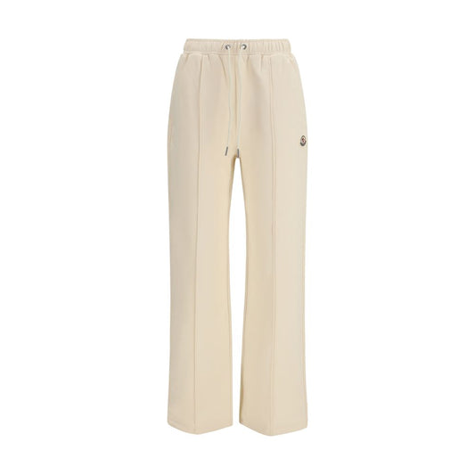 Jogger Sweatpants by Moncler for women in cotton beige features an dynamic straight-leg, athletic, relaxed-fit & regular-fit with long, , and functional for an dynamic silhouette.