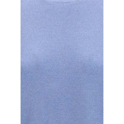 T-Shirt by Brunello Cucinelli for women in nylon polyester cashmere & capra leather blue showcases a fashionable silhouette, elegantly detailed with a fashionable and for a sophisticated, high-fashion look.