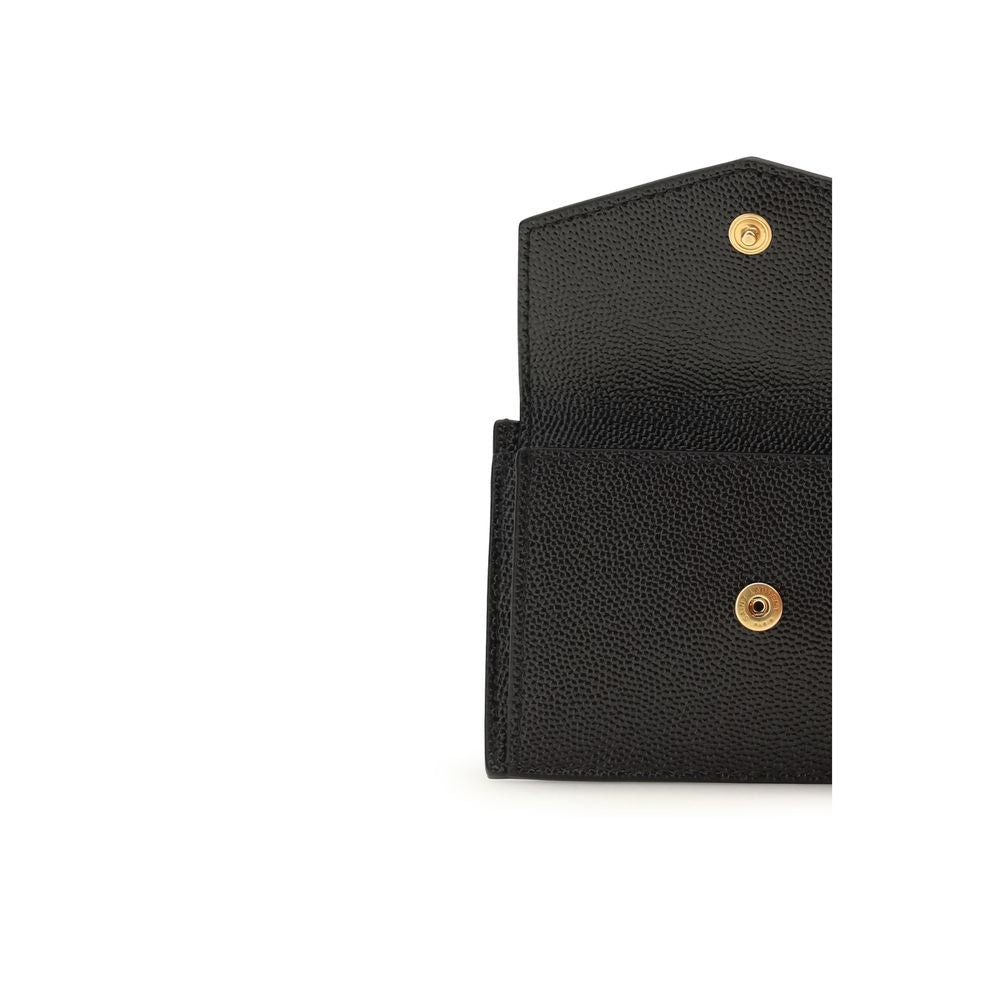 Cardholder Wallet by Saint Laurent for women in bos taurus calfskin leather black & monogram showcases a enchanting silhouette, artfully detailed with the signature style of the Bos Taurus Calfskin Leather Cardholder Wallet and functional card-organization compact-design.
