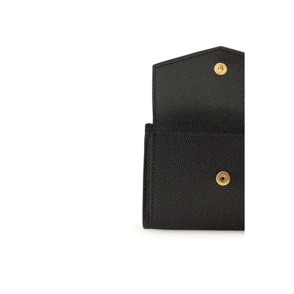 Cardholder Wallet by Saint Laurent for women in bos taurus calfskin leather black & monogram showcases a enchanting silhouette, artfully detailed with the signature style of the Bos Taurus Calfskin Leather Cardholder Wallet and functional card-organization compact-design.