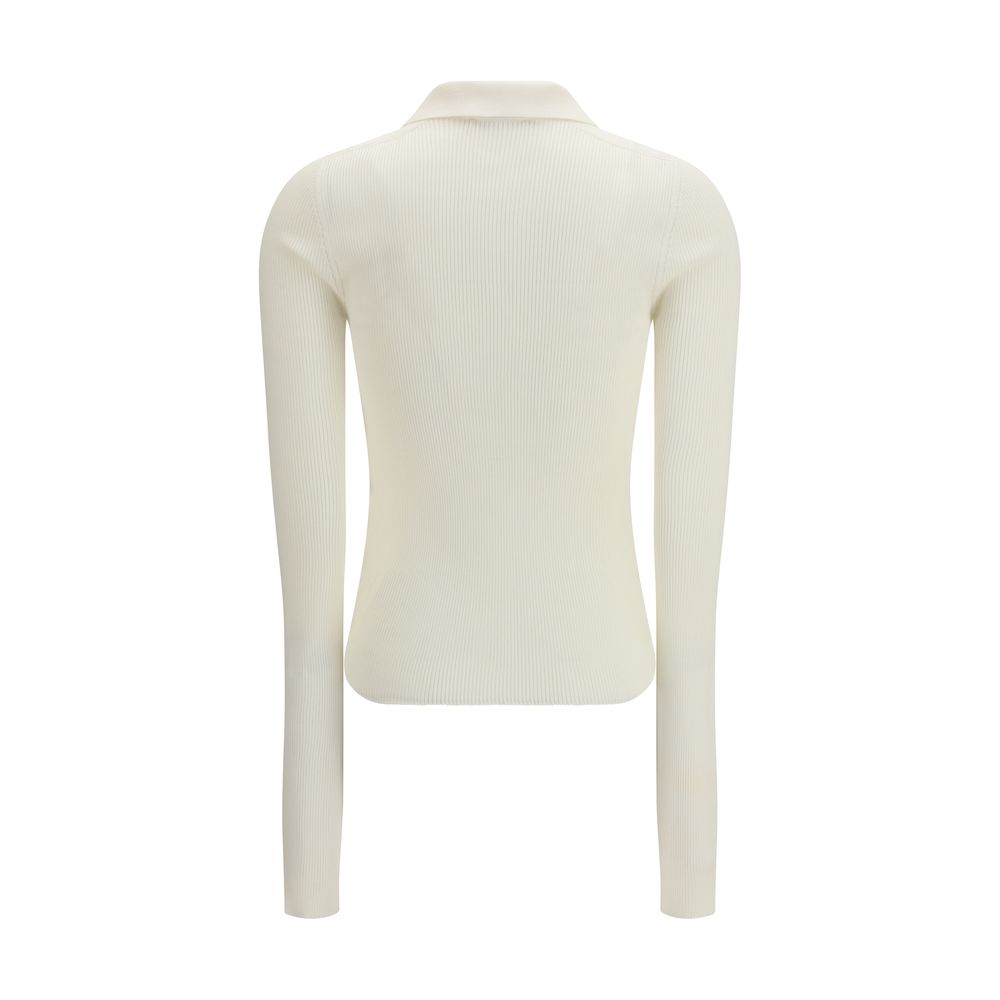 Polo Shirt by RIER for women in silk white presents a distinguished silhouette, showcasing a sophisticated and distinguished for a truly distinguished finish.