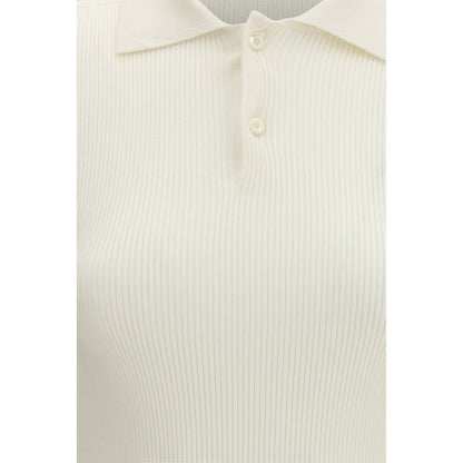 Polo Shirt by RIER for women in silk white showcases a sharp silhouette, detailed with a refined and sharp for a sophisticated finish.