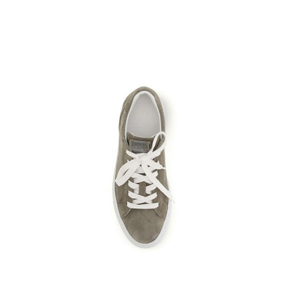 Sneakers by Brunello Cucinelli for women in bos taurus suede calf leather gray features a chic design, perfectly showcasing the chic fashion style of this Women's Fashion Bos Taurus Suede Calf Leather Sneakers.