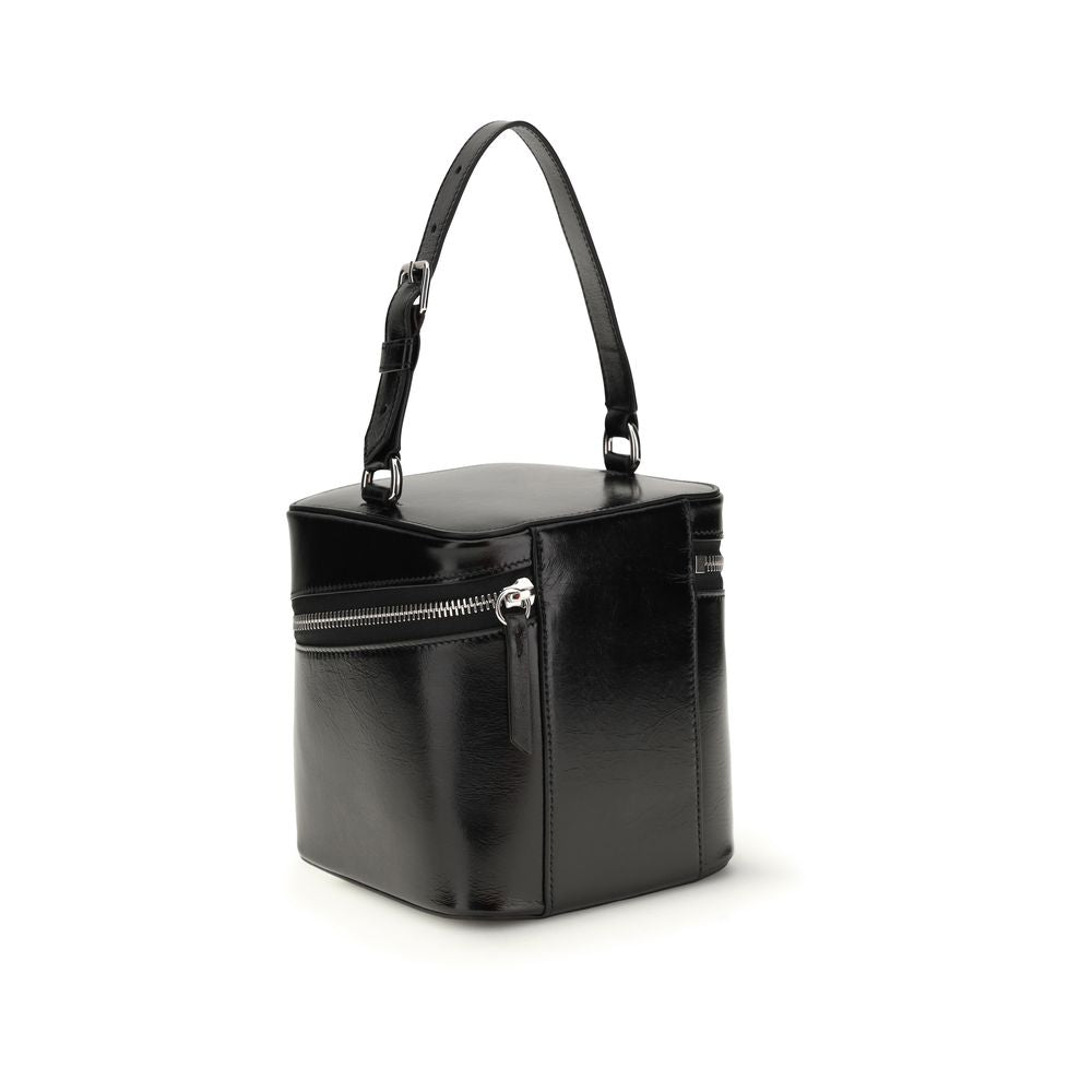 Bucket Shoulder Bag by Maison Margiela for women in bos taurus calf leather black, white & signature features an effortlessly chic silhouette with a secure zipper, ample , and versatile shoulder-strap, handle & adjustable-strap for effortlessly chic everyday luxury.