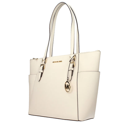 Shoulder Bag by Michael Kors for women in leather beige features an effortlessly chic silhouette with a secure , ample , and versatile shoulder-strap for effortlessly chic everyday luxury.