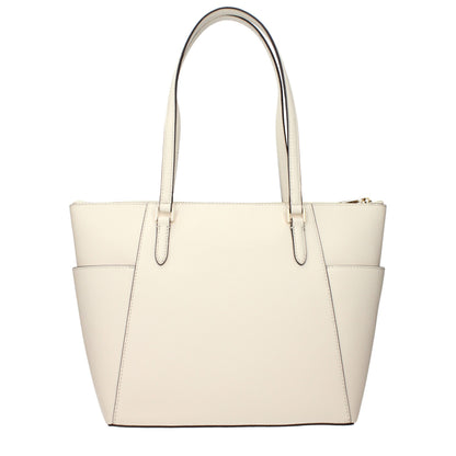 Shoulder Bag by Michael Kors for women in leather beige features a statuesque silhouette, showcasing a secure and statuesque with versatile shoulder-strap for a statuesque finish.