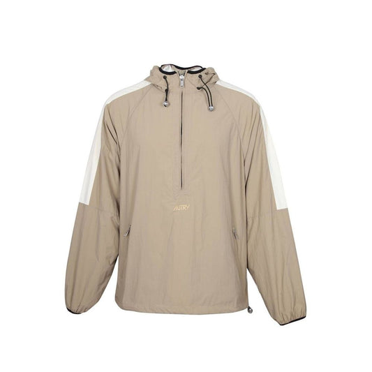 Windbreaker Jacket by Autry for men in nylon beige showcases a urban chic silhouette, detailed with a urban chic and functional windproof for a polished finish.