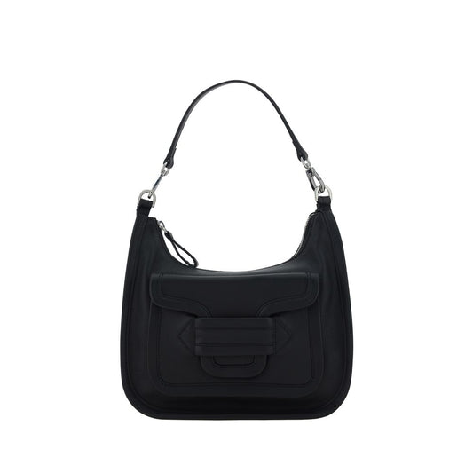 Shoulder Flap Bag by Pierre Hardy for women in bos taurus calfskin leather black features a effortless sophistication silhouette, secured by a flap, magnetic & button with ample external-pockets and versatile shoulder-strap, handle & adjustable-strap for a effortless sophistication finish.