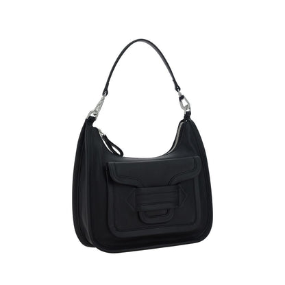 Shoulder Flap Bag by Pierre Hardy for women in bos taurus calfskin leather black features an effortlessly chic silhouette with a secure flap, magnetic & button, ample external-pockets, and versatile shoulder-strap, handle & adjustable-strap for effortlessly chic everyday luxury.